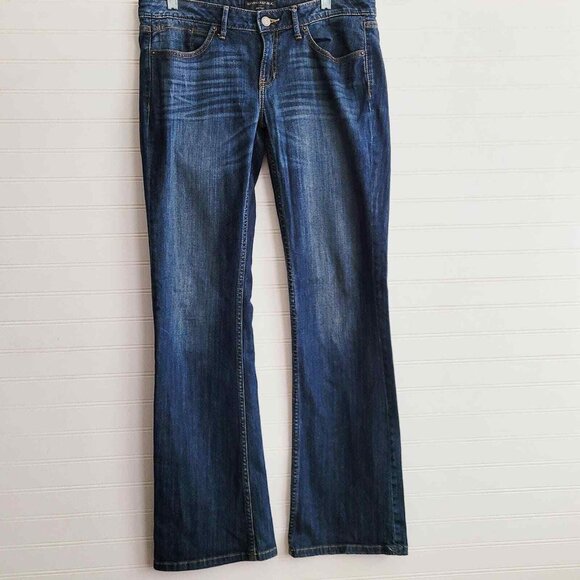 Banana Republic Jeans Womens Size 28 Dark Wash Bootcut Back Flap Pockets - Picture 1 of 6